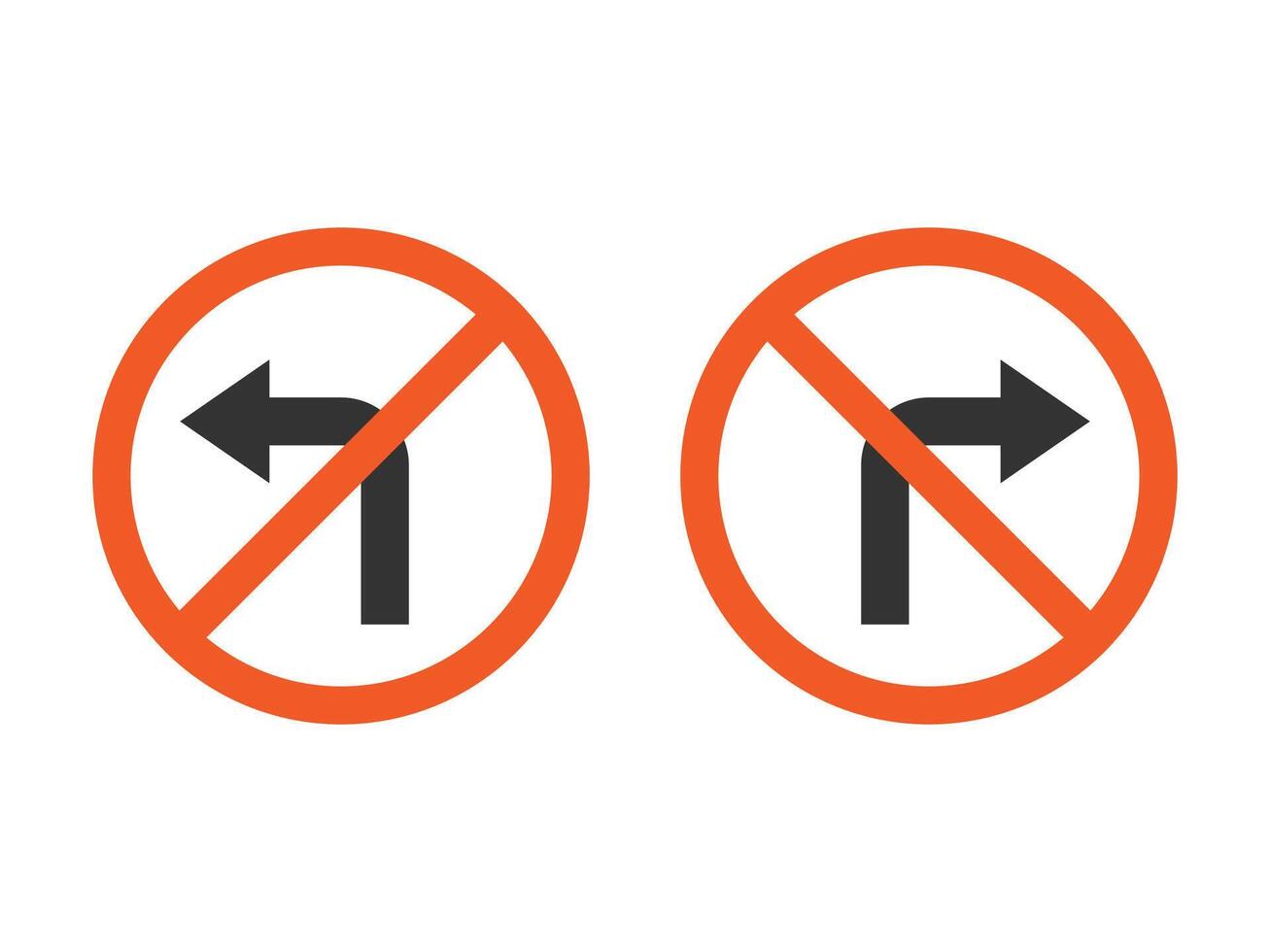 Do not turn left and right traffic road sign icon illustration. vector