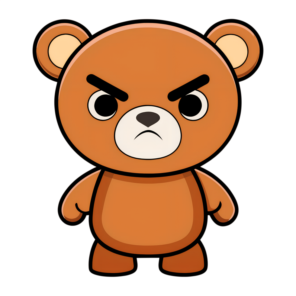 Playtime angry toy bear cartoon art. png