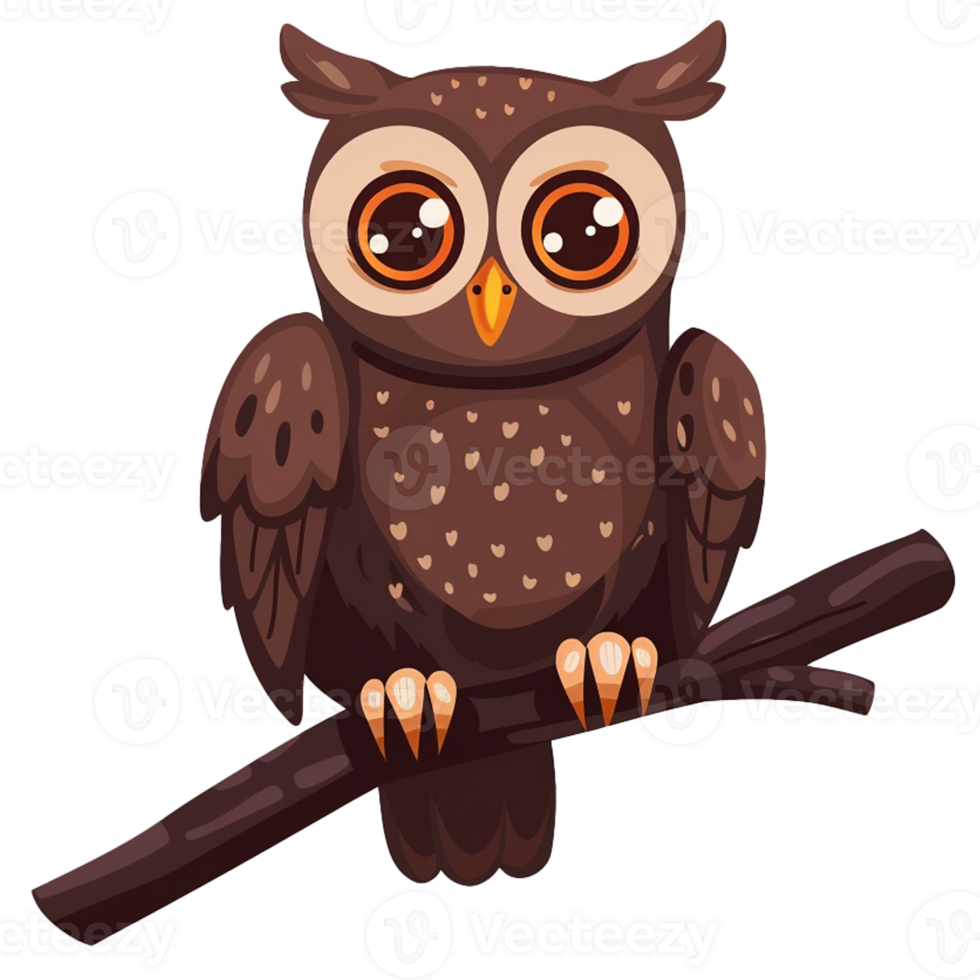 Owl sit on branch png