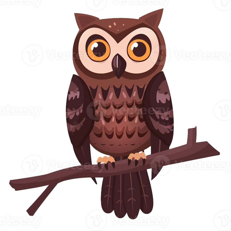 Owl sit on branch png