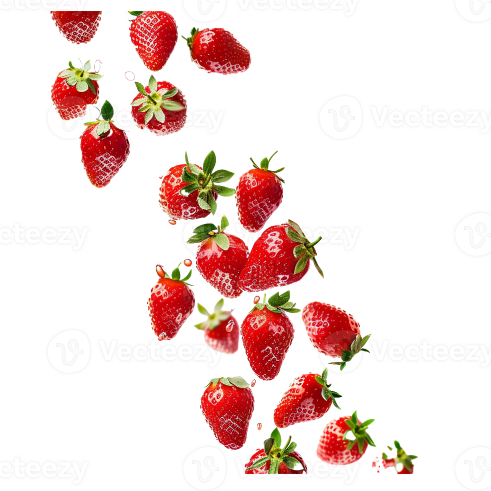 strawberries flying isolated png