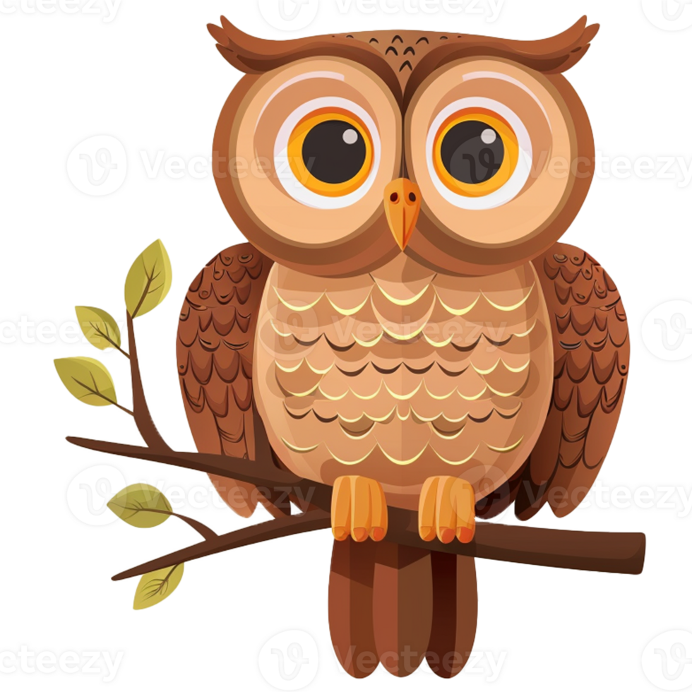 Owl sit on branch png