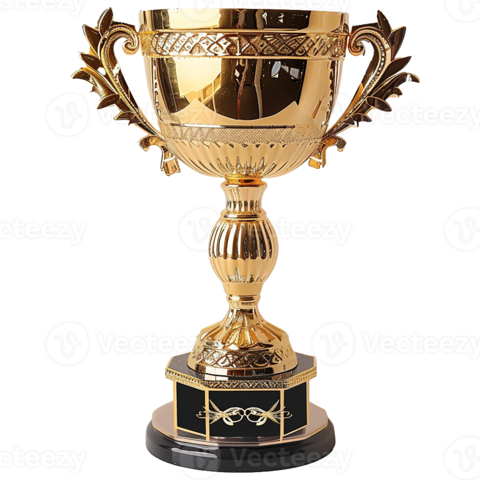 Gold trophy cup png
