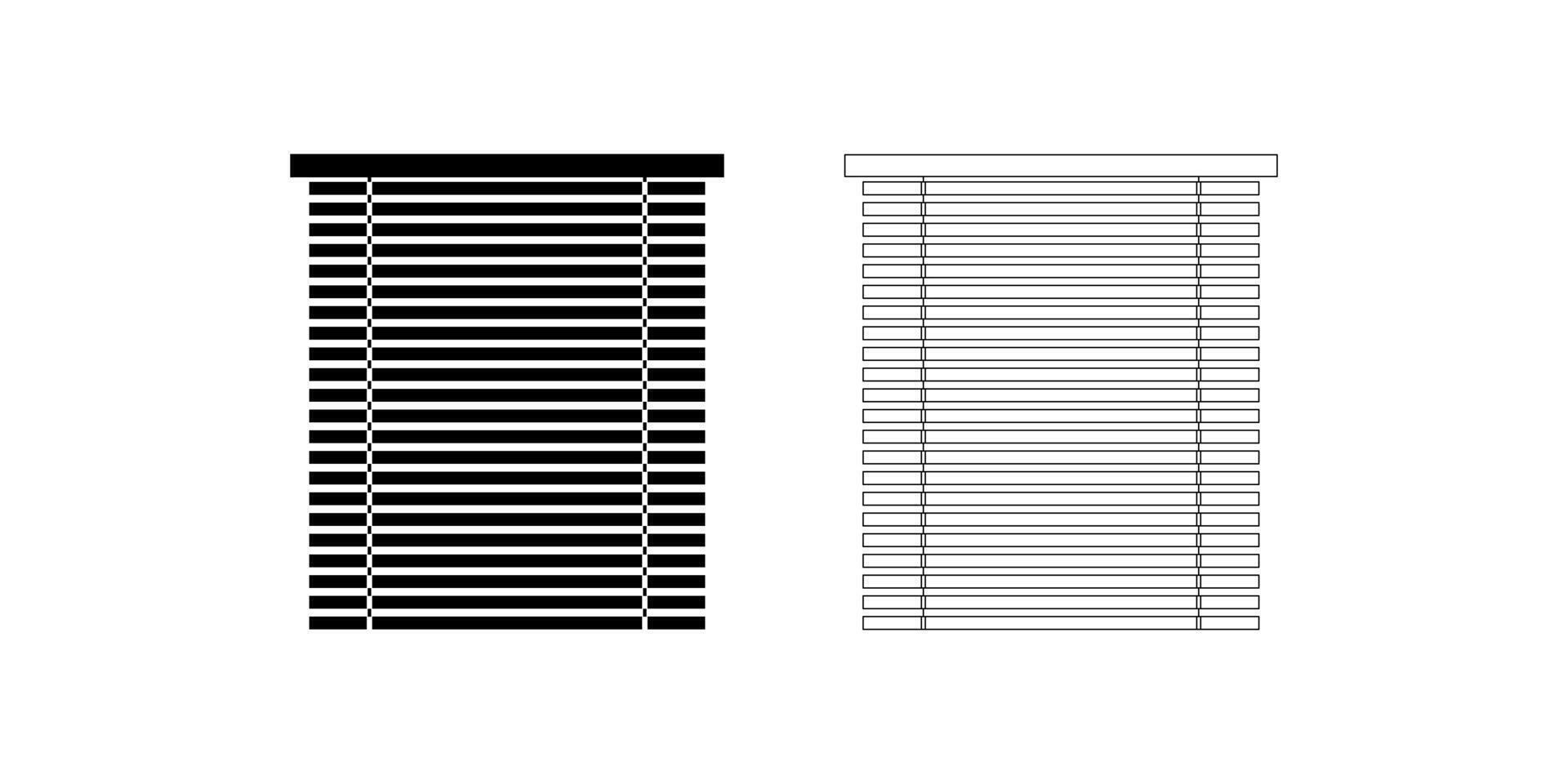 bamboo Window blind icon set vector