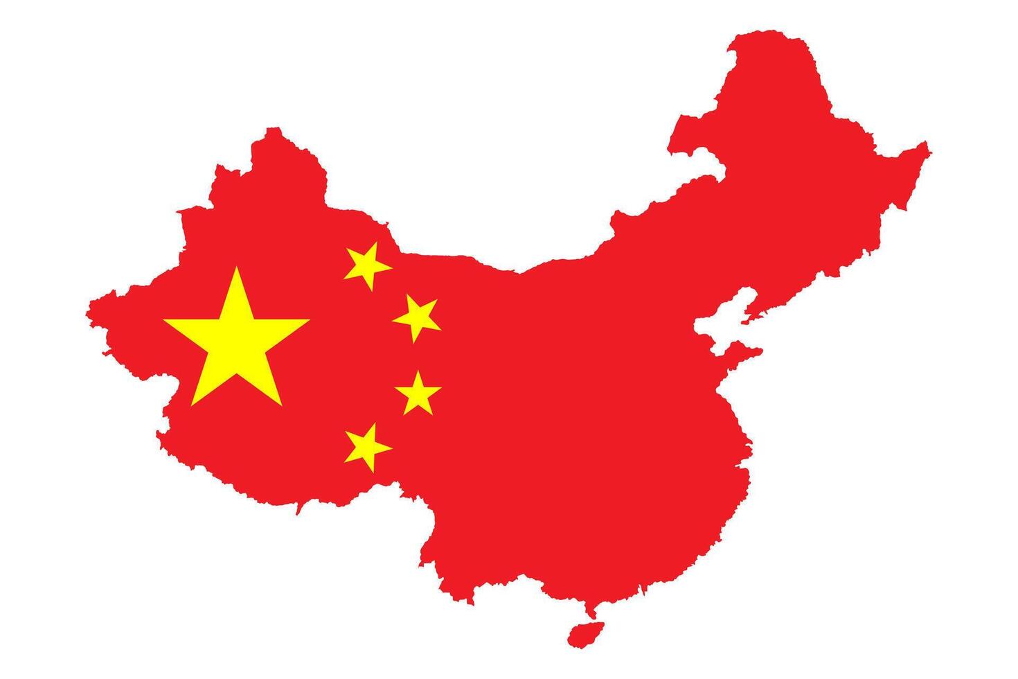 China flag map contour illustration vector