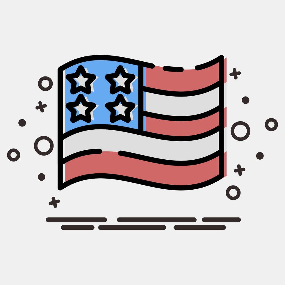 Icon usa flag. USA general election elements. Icons in MBE style. Good for prints, posters, infographics, etc. vector