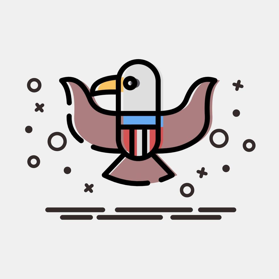 Icon eagle symbol. USA general election elements. Icons in MBE style. Good for prints, posters, infographics, etc. vector