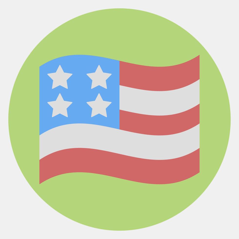 Icon usa flag. USA general election elements. Icons in color mate style. Good for prints, posters, infographics, etc. vector