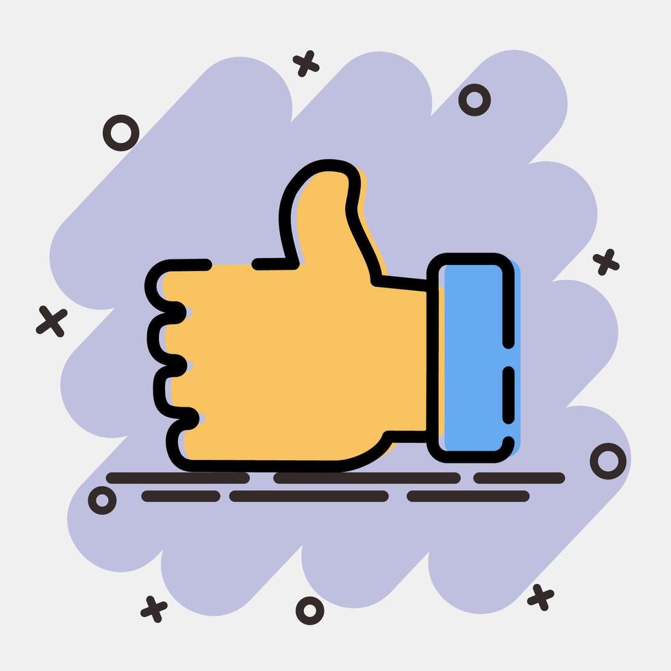 Icon thumbs up. USA general election elements. Icons in comic style. Good for prints, posters, infographics, etc. vector