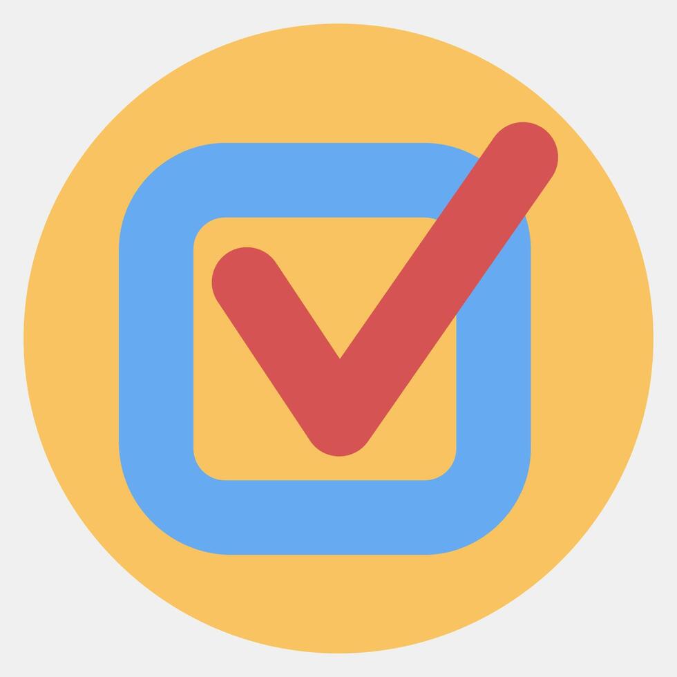 Icon check mark. USA general election elements. Icons in color mate style. Good for prints, posters, infographics, etc. vector