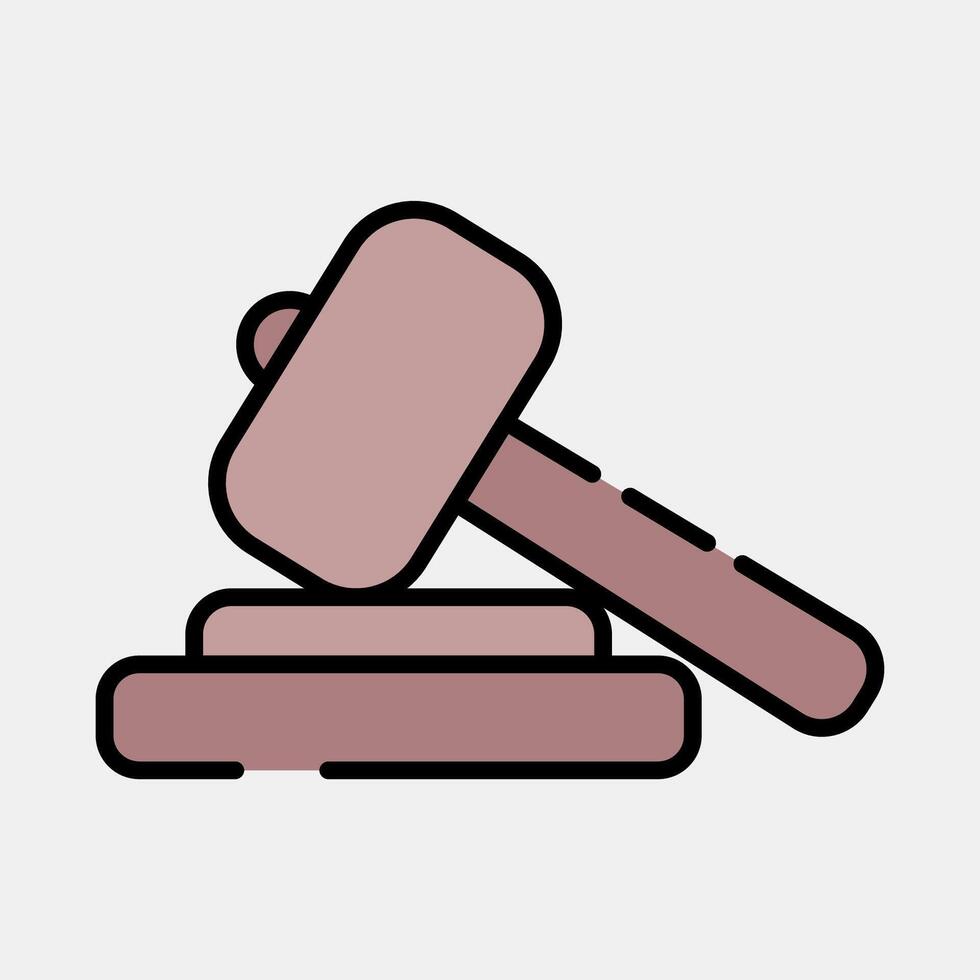 Icon court gavel. USA general election elements. Icons in filled line style. Good for prints, posters, infographics, etc. vector