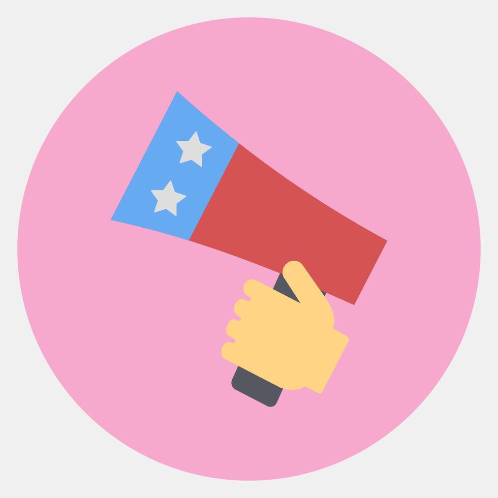 Icon campaign. USA general election elements. Icons in color mate style. Good for prints, posters, infographics, etc. vector