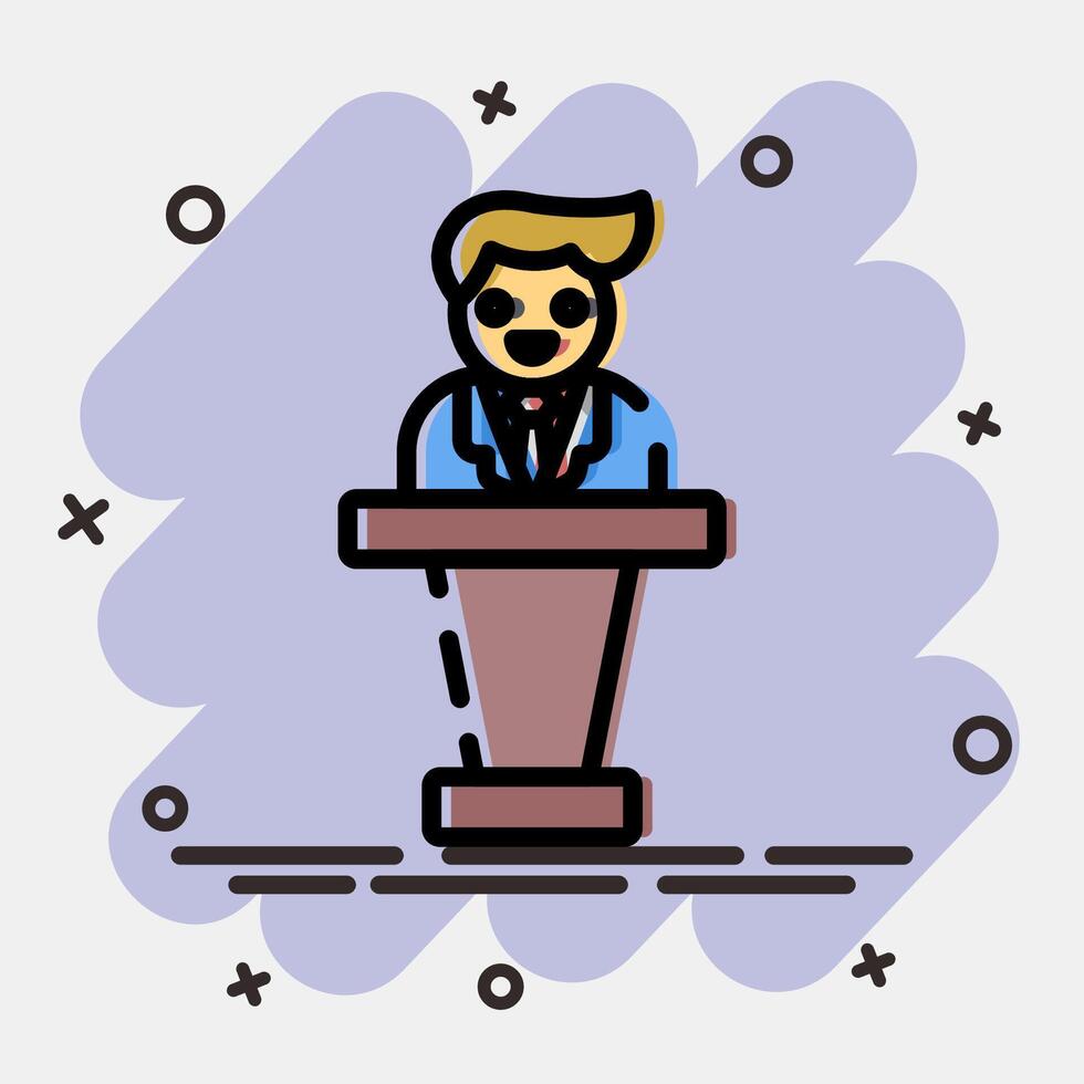Icon speech. USA general election elements. Icons in comic style. Good for prints, posters, infographics, etc. vector