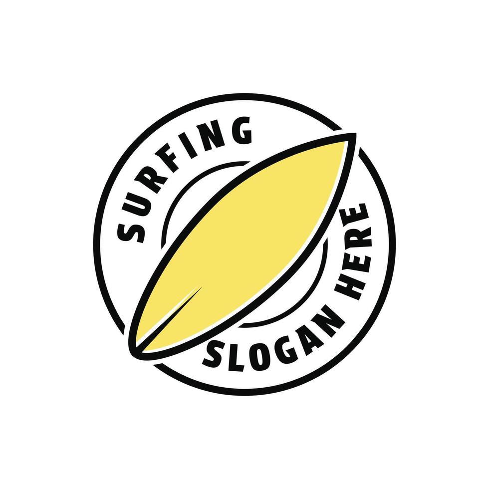 surf logo design concept idea with label circle vector
