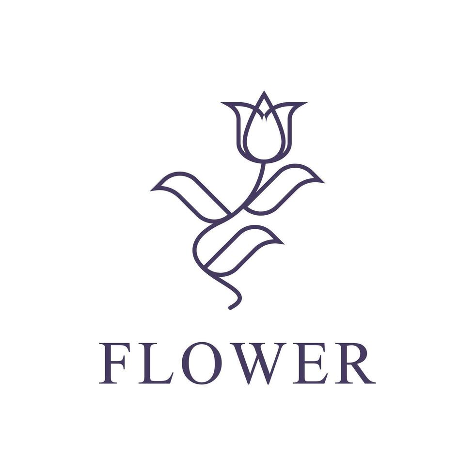 rose flower tulip logo design concept idea vector