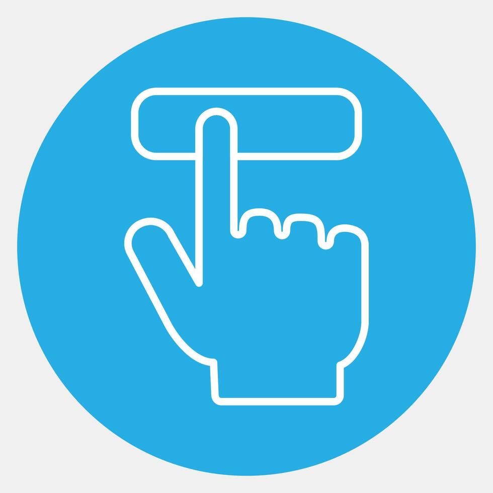 Icon hand pressing a button. USA general election elements. Icons in blue round style. Good for prints, posters, infographics, etc. vector