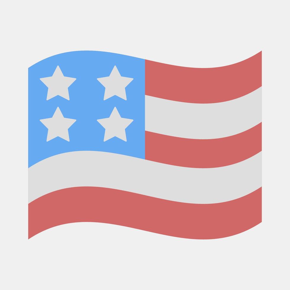 Icon usa flag. USA general election elements. Icons in flat style. Good for prints, posters, infographics, etc. vector