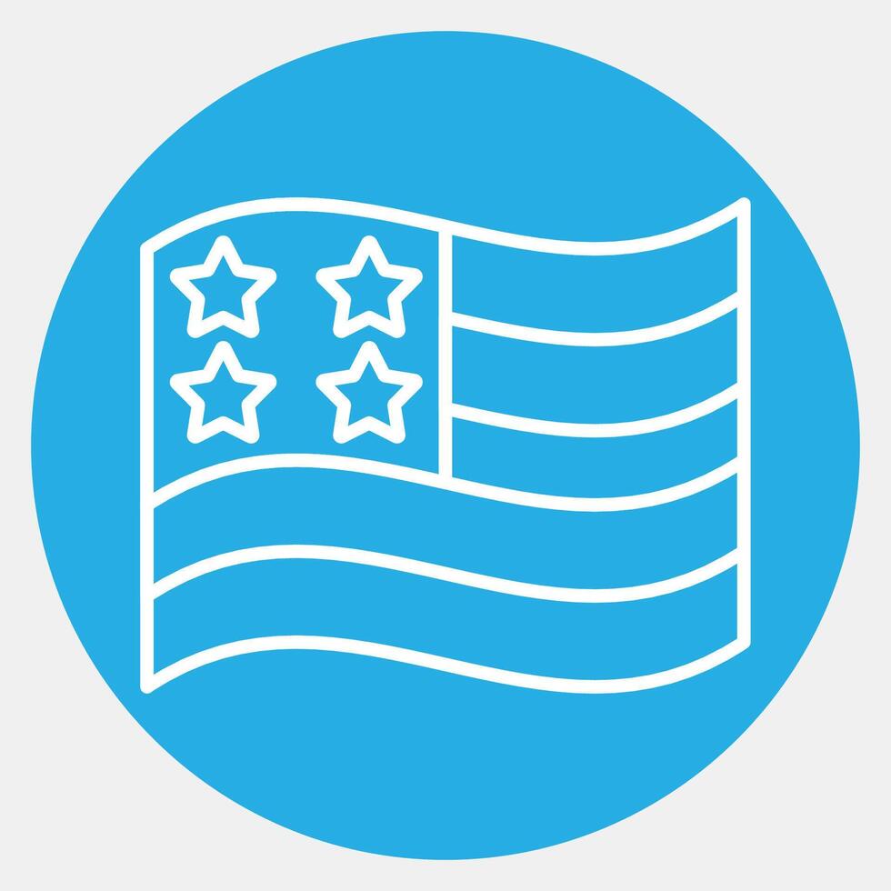 Icon usa flag. USA general election elements. Icons in blue round style. Good for prints, posters, infographics, etc. vector