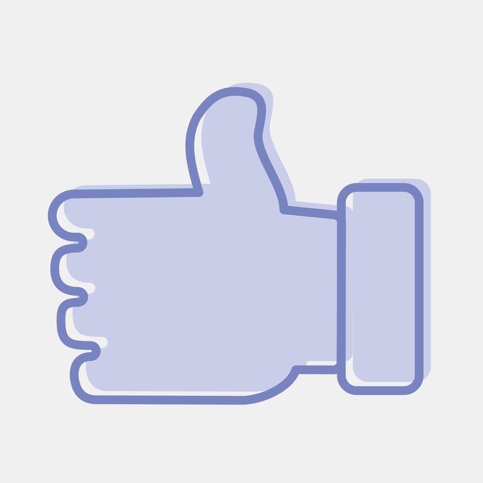 Icon thumbs up. USA general election elements. Icons in blue round style. Good for prints, posters, infographics, etc. vector