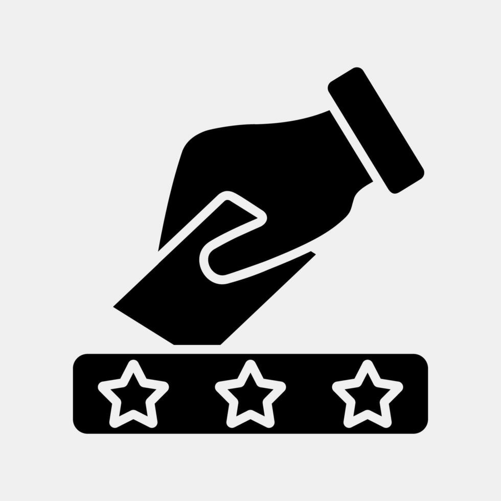 Icon put ballot paper in the box. USA general election elements. Icons in glyph style. Good for prints, posters, infographics, etc. vector