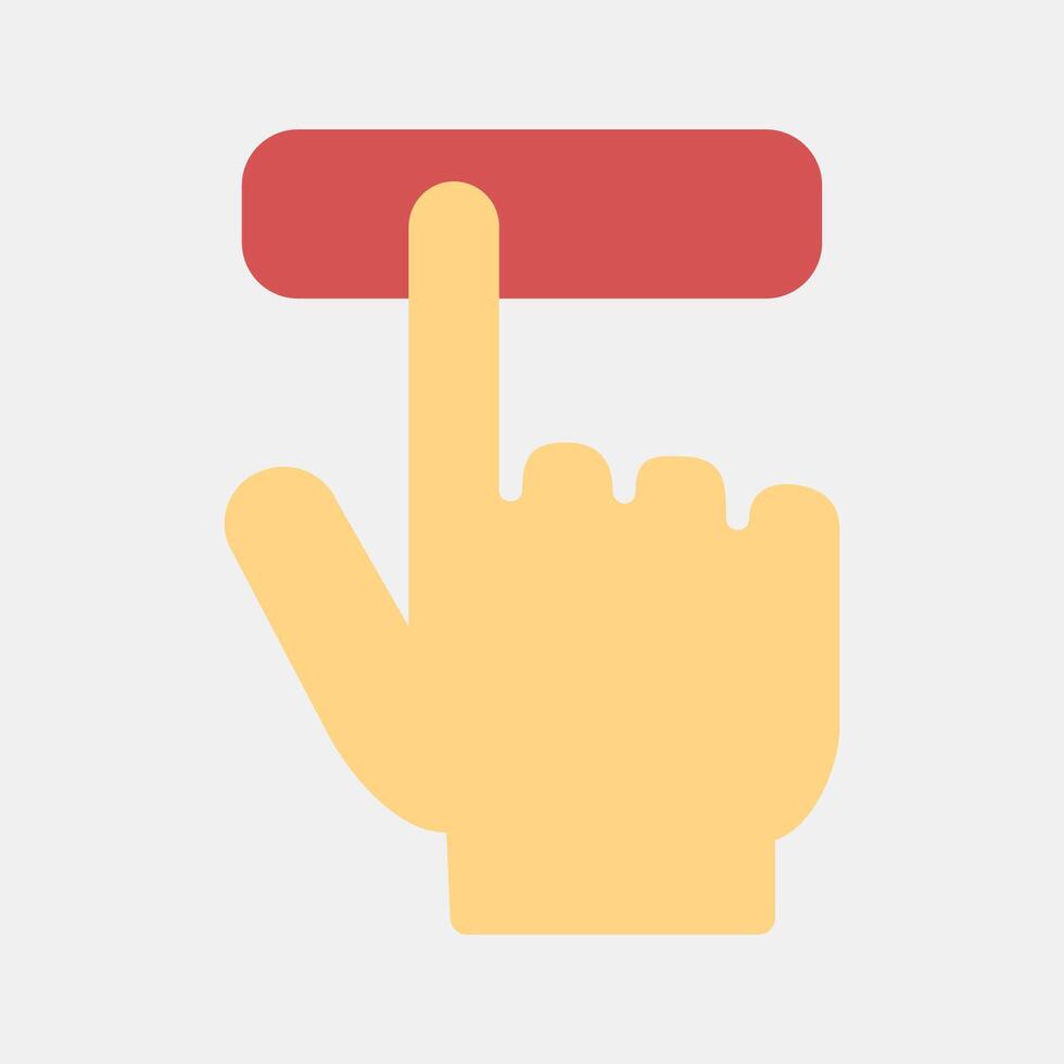 Icon hand pressing a button. USA general election elements. Icons in flat style. Good for prints, posters, infographics, etc. vector