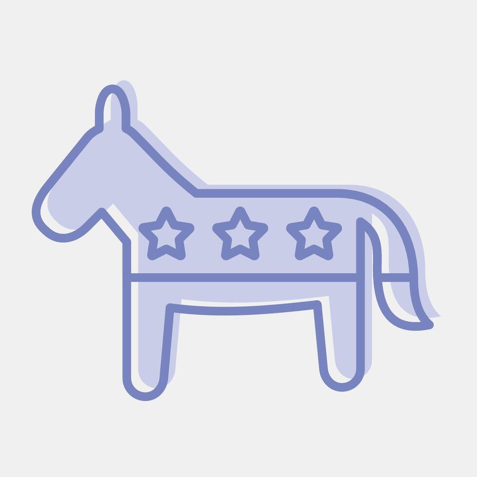 Icon donkey. USA general election elements. Icons in blue round style. Good for prints, posters, infographics, etc. vector
