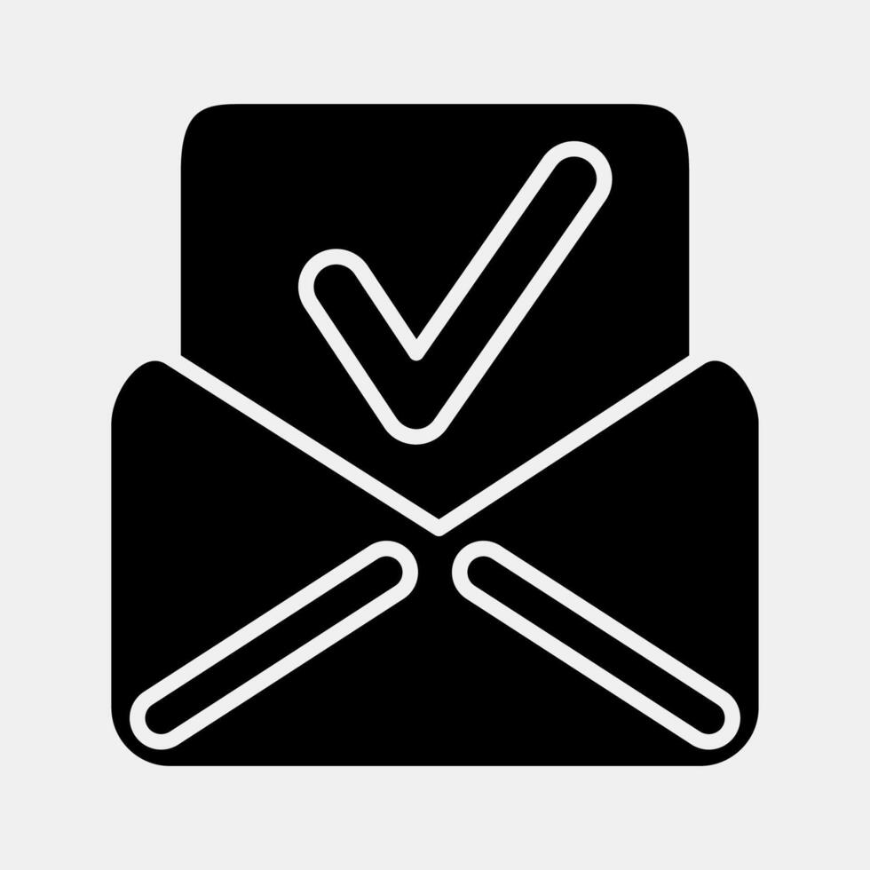 Icon absentee voting. USA general election elements. Icons in glyph style. Good for prints, posters, infographics, etc. vector