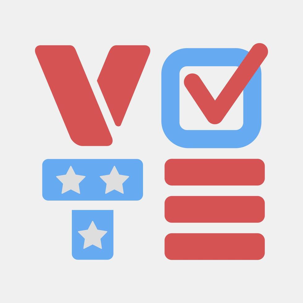 Icon vote sign. USA general election elements. Icons in flat style. Good for prints, posters, infographics, etc. vector