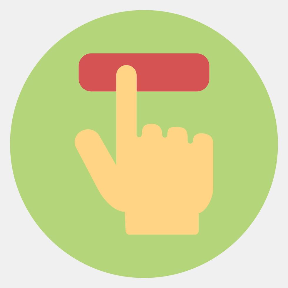 Icon hand pressing a button. USA general election elements. Icons in color mate style. Good for prints, posters, infographics, etc. vector