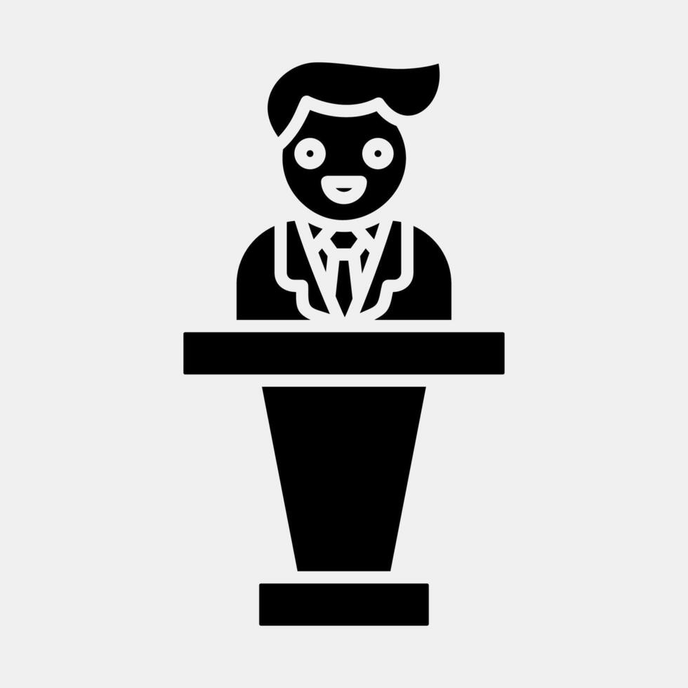 Icon speech. USA general election elements. Icons in glyph style. Good for prints, posters, infographics, etc. vector