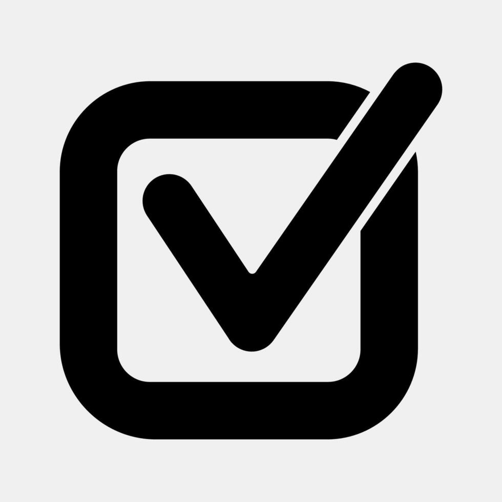 Icon check mark. USA general election elements. Icons in glyph style. Good for prints, posters, infographics, etc. vector