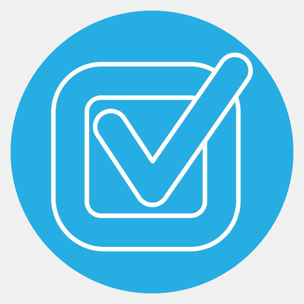 Icon check mark. USA general election elements. Icons in blue round style. Good for prints, posters, infographics, etc. vector