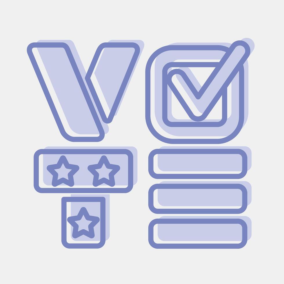 Icon vote sign. USA general election elements. Icons in blue round style. Good for prints, posters, infographics, etc. vector