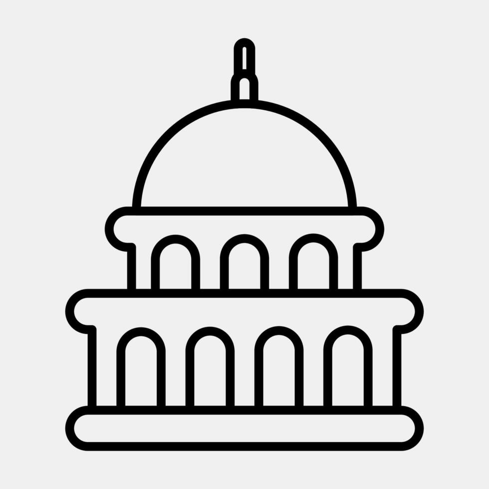 Icon capitol. USA general election elements. Icons in line style. Good for prints, posters, infographics, etc. vector