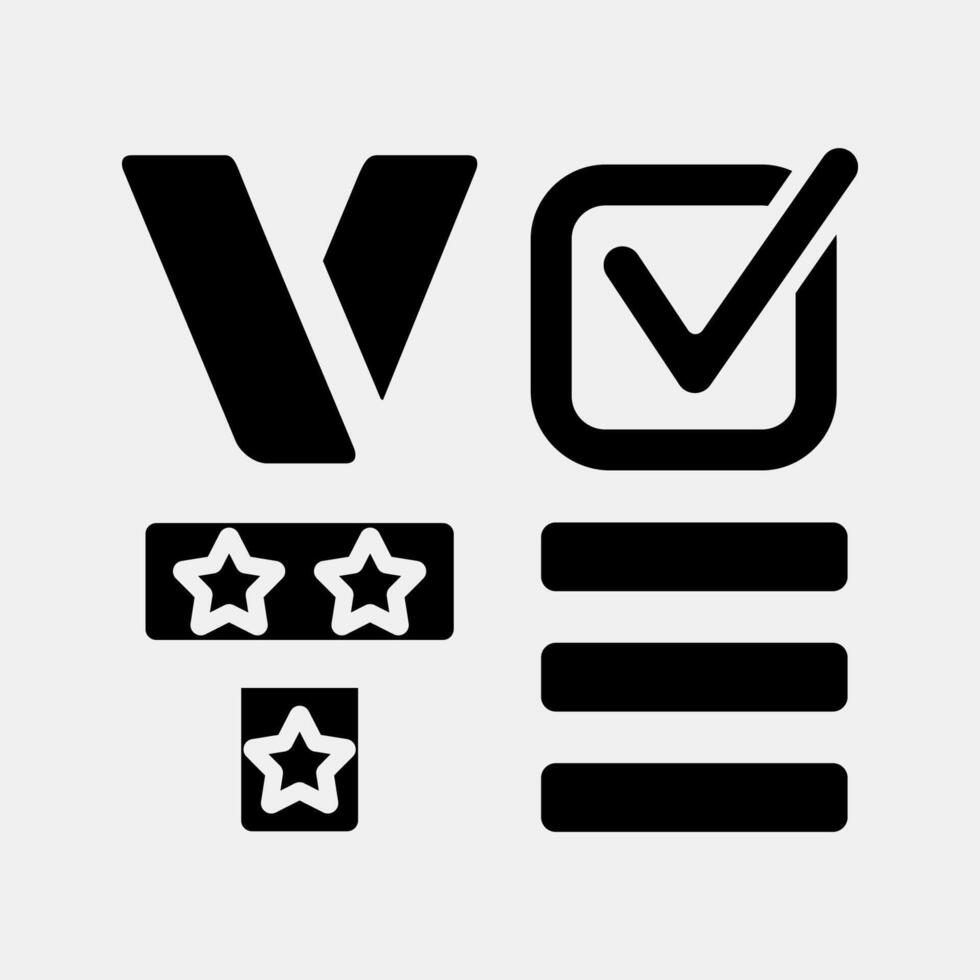 Icon vote sign. USA general election elements. Icons in glyph style. Good for prints, posters, infographics, etc. vector