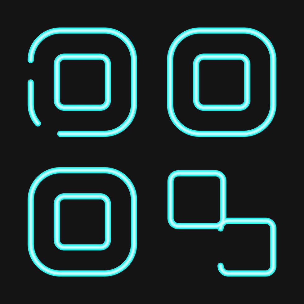 Icon qr code. Barcode and qr code elements. Icons in neon style. Good for prints, posters, logo, advertisement,infographics, etc. vector