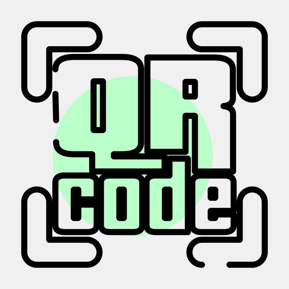 Icon qr code symbol. Barcode and qr code elements. Icons in color spot style. Good for prints, posters, logo, advertisement,infographics, etc. vector