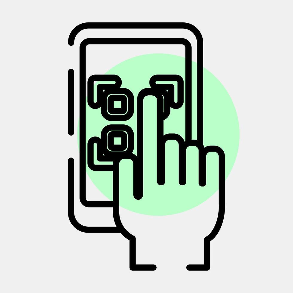 Icon select qr code. Barcode and qr code elements. Icons in color spot style. Good for prints, posters, logo, advertisement,infographics, etc. vector