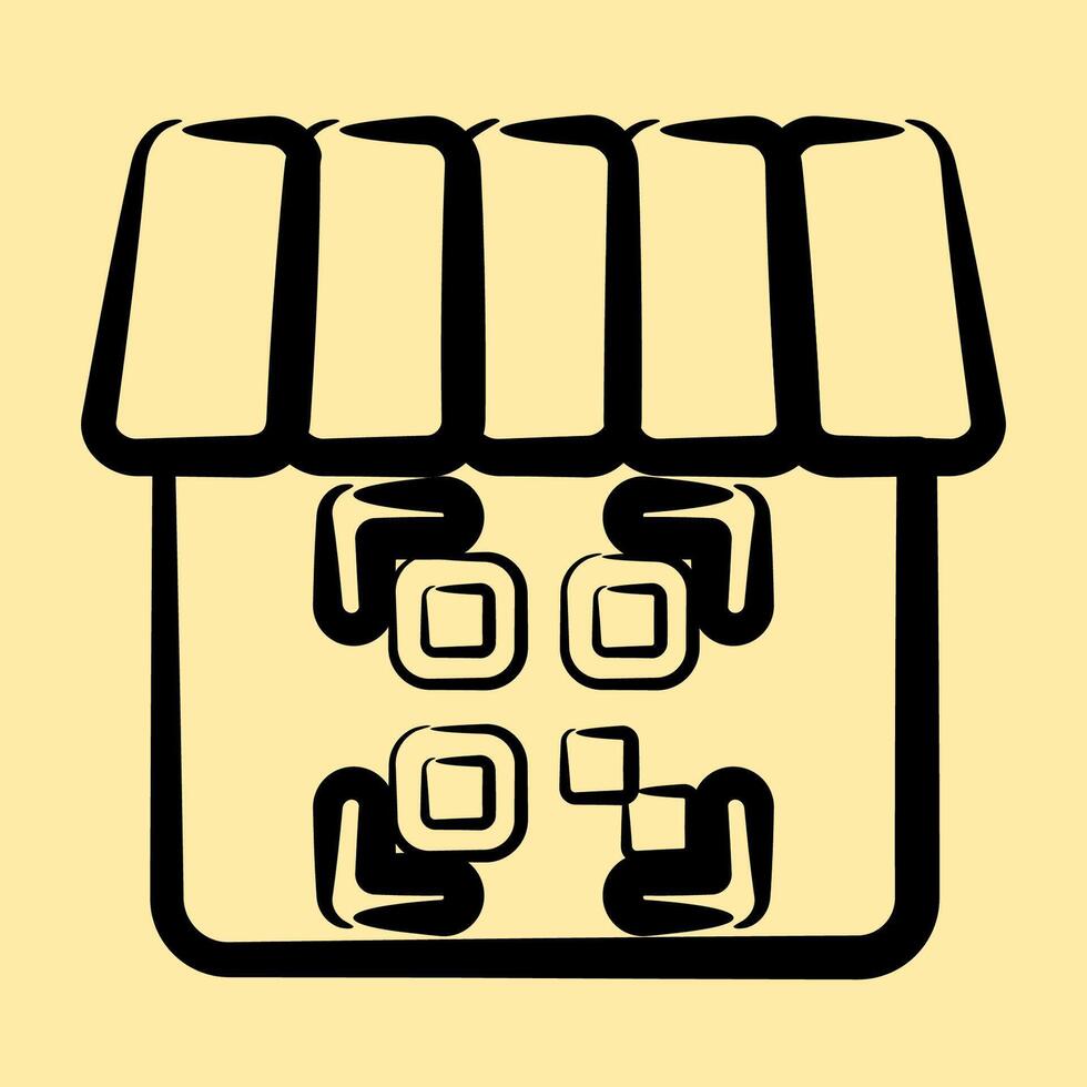 Icon shop barcode. Barcode and qr code elements. Icons in hand drawn style. Good for prints, posters, logo, advertisement,infographics, etc. vector