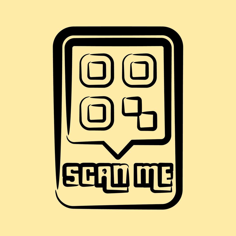 Icon scan me. Barcode and qr code elements. Icons in hand drawn style. Good for prints, posters, logo, advertisement,infographics, etc. vector