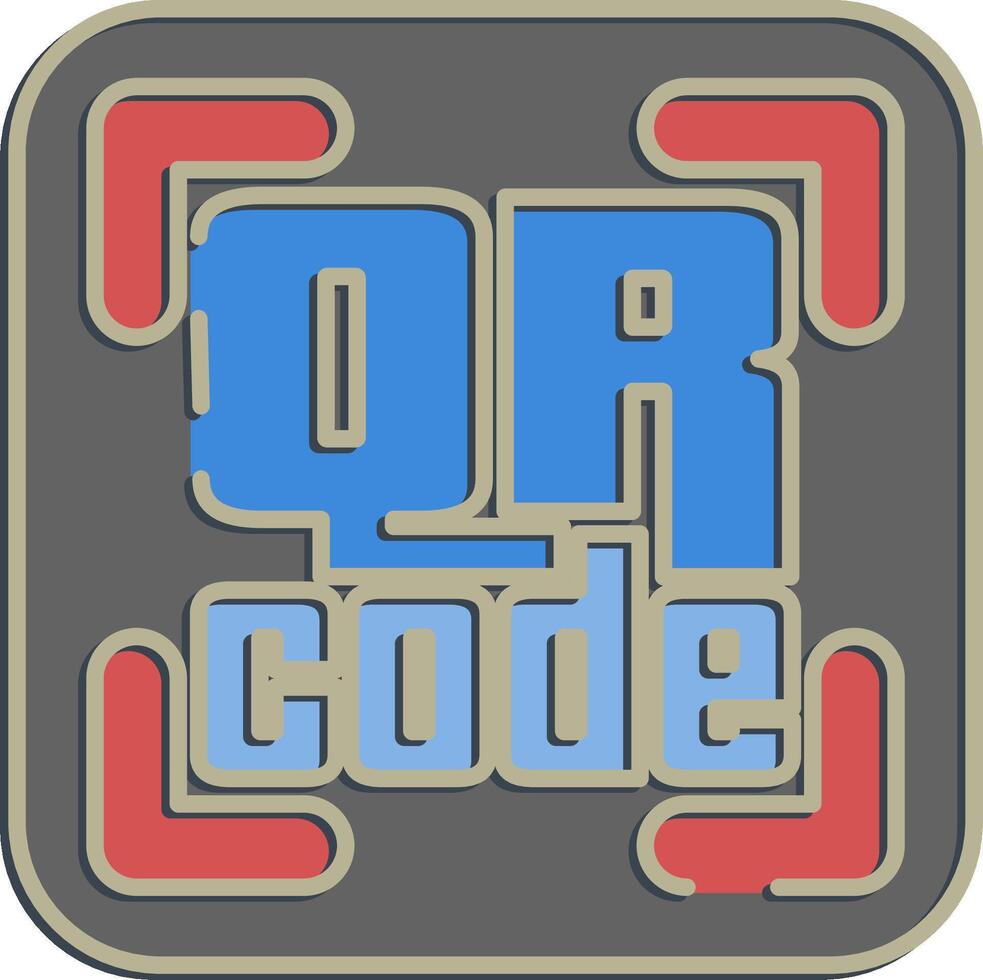 Icon qr code symbol. Barcode and qr code elements. Icons in embossed style. Good for prints, posters, logo, advertisement,infographics, etc. vector