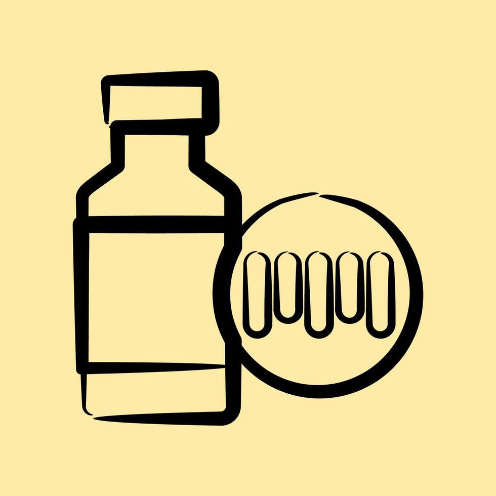 Icon beverage barcode. Barcode and qr code elements. Icons in hand drawn style. Good for prints, posters, logo, advertisement,infographics, etc. vector