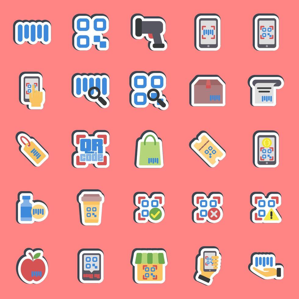 Sticker set of barcode. Barcode and qr code elements. Good for prints, posters, logo, advertisement,infographics, etc. vector