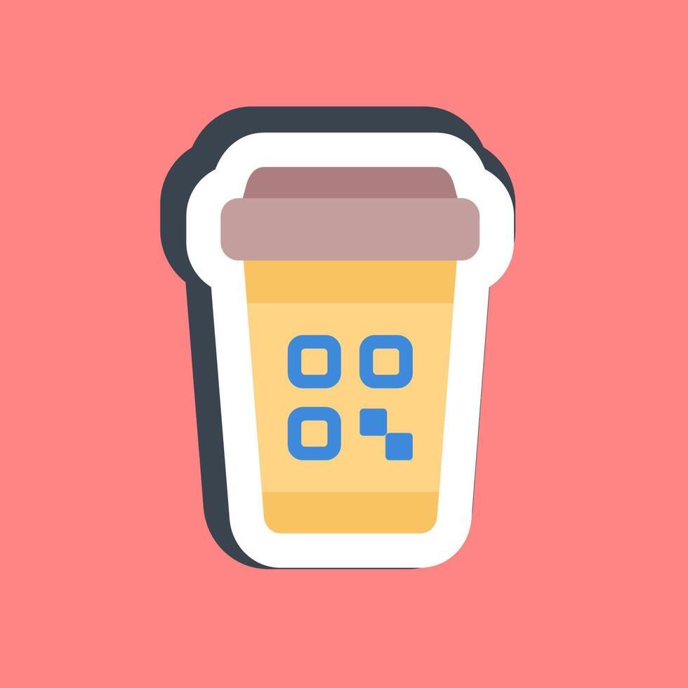 Sticker cup barcode. Barcode and qr code elements. Good for prints, posters, logo, advertisement,infographics, etc. vector