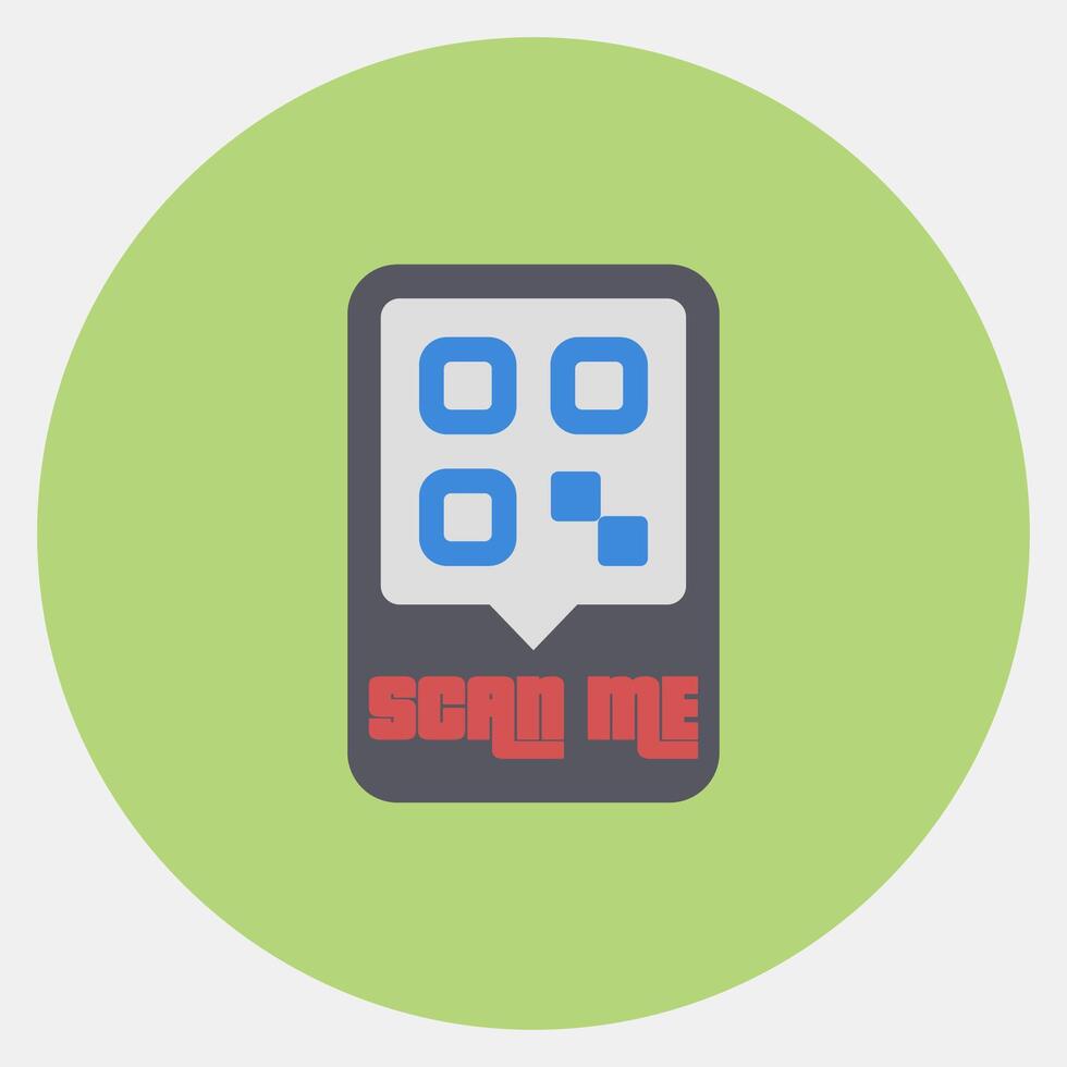 Icon scan me. Barcode and qr code elements. Icons in color mate style. Good for prints, posters, logo, advertisement,infographics, etc. vector