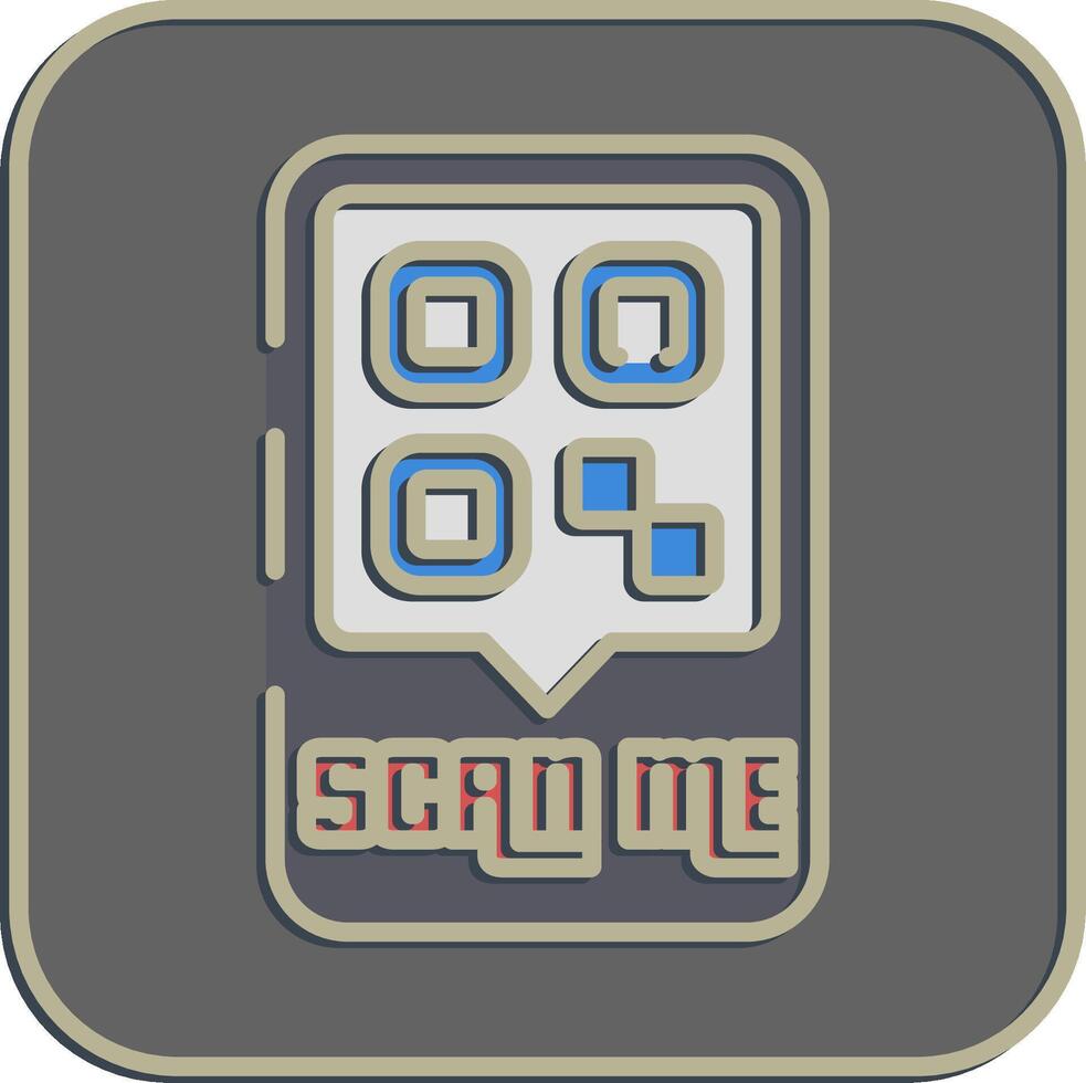 Icon scan me. Barcode and qr code elements. Icons in embossed style. Good for prints, posters, logo, advertisement,infographics, etc. vector