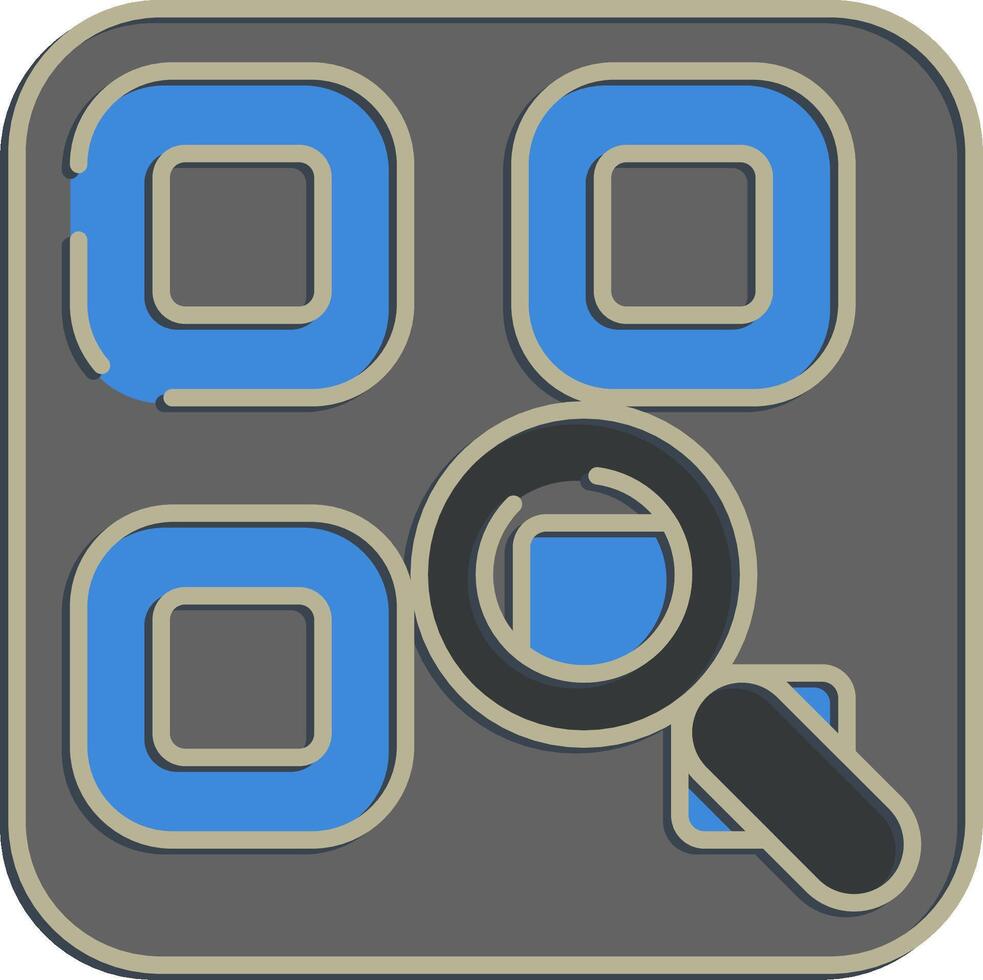 Icon qr code review. Barcode and qr code elements. Icons in embossed style. Good for prints, posters, logo, advertisement,infographics, etc. vector