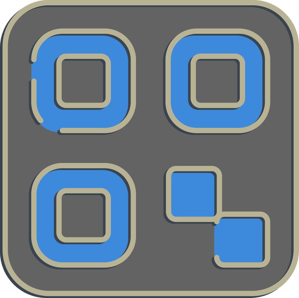 Icon qr code. Barcode and qr code elements. Icons in embossed style. Good for prints, posters, logo, advertisement,infographics, etc. vector
