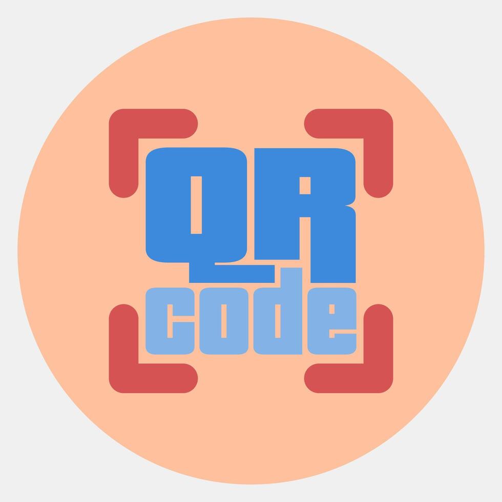 Icon qr code symbol. Barcode and qr code elements. Icons in color mate style. Good for prints, posters, logo, advertisement,infographics, etc. vector