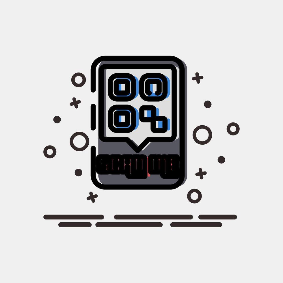 Icon scan me. Barcode and qr code elements. Icons in MBE style. Good for prints, posters, logo, advertisement,infographics, etc. vector